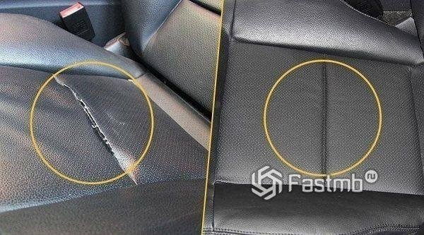 Порезанные сиденья в автомобиле