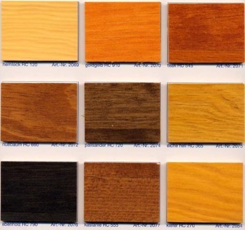 Цвет древесины разных пород