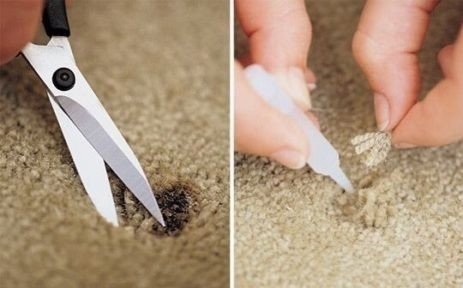 How to fix burnt carpet