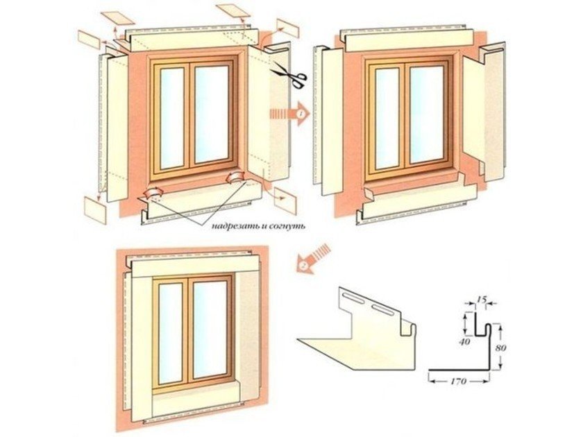 Схема монтажа сайдинга винилового у окна