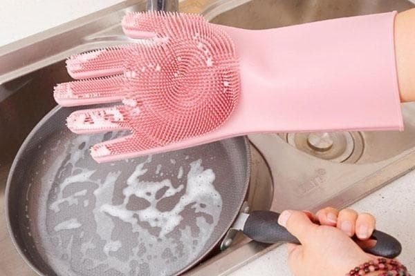 Перчатки для мытья посуды без губки