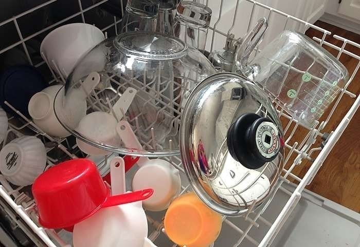 Посуда до и после посудомоечной машины