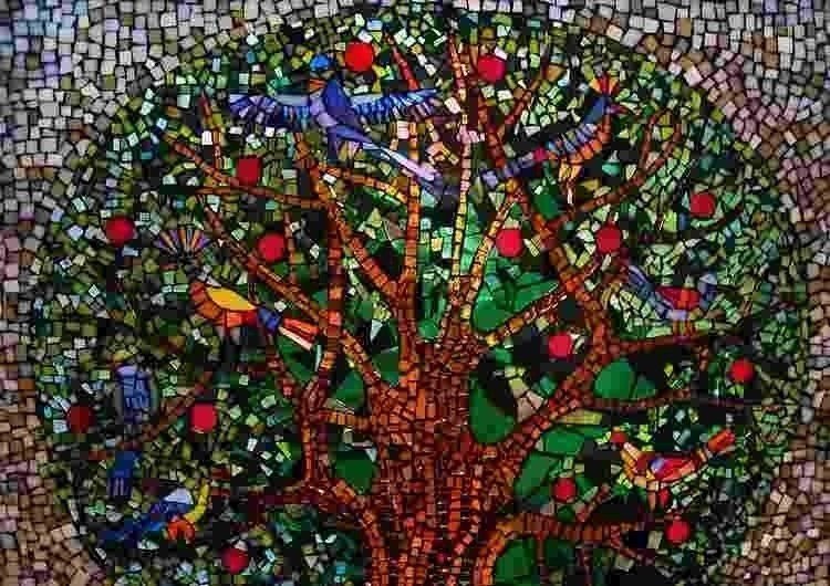 Мозаика оливковое дерево