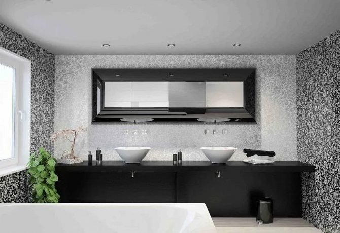 Черные стеновые панели для ванной