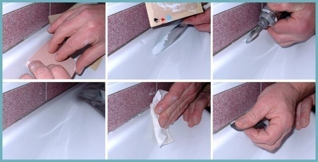 Заделывание щелей между ванной и стеной